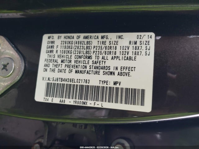 Aukcja sprzedaży 2014 Acura Rdx, vin: 5J8TB4H36EL021763, numer aukcji: 44442625