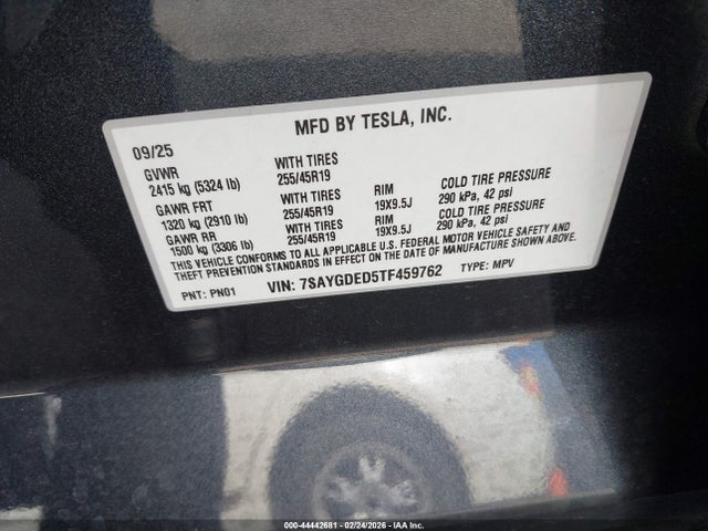 2026 TESLA MODEL Y 7SAYGDED5TF459762 Photo 8