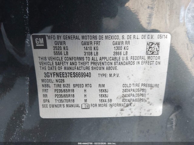 2014 CADILLAC SRX 3GYFNEE37ES669940 Photo 8