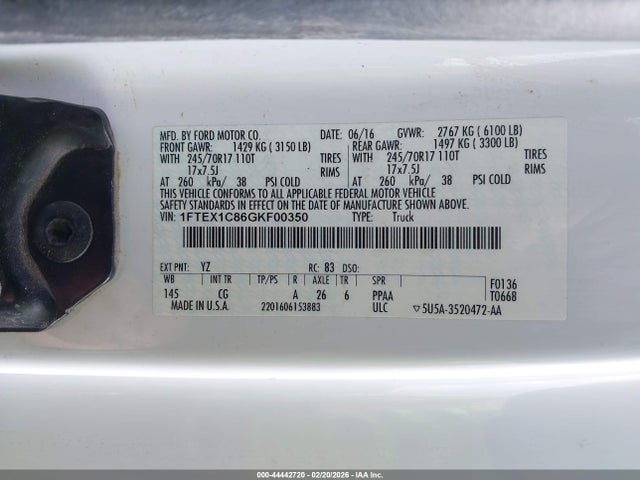 Ford F-150 Xl 2016 1FTEX1C86GKF00350 Image 9