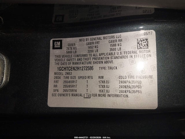 1GCHTCEN2H1272586 Chevrolet Colorado Lt