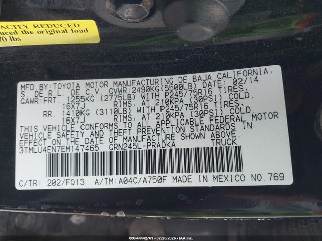 2014 TOYOTA TACOMA 3TMLU4EN7EM147465 Photo 8