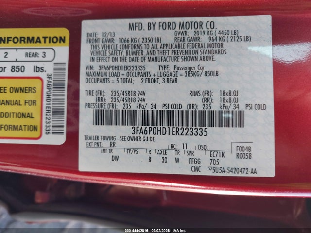 Ford FUSION SE 2014 3FA6P0HD1ER223335 Image 9