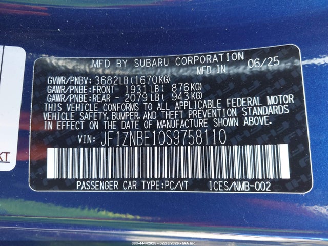 2025 TOYOTA GR86 JF1ZNBE10S9758110 Photo 8