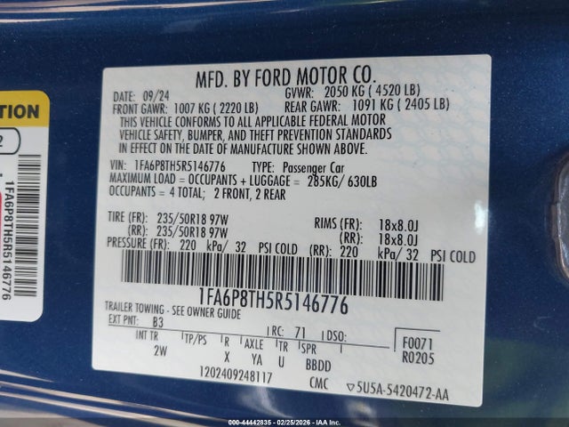 Ford Mustang Ecoboost Fastback 2024 1FA6P8TH5R5146776 Image 9
