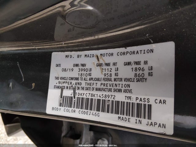 Продажа на аукционе авто 2019 Mazda Cx-3 Touring, vin: JM1DKFC78K1458972, номер лота: 44442840
