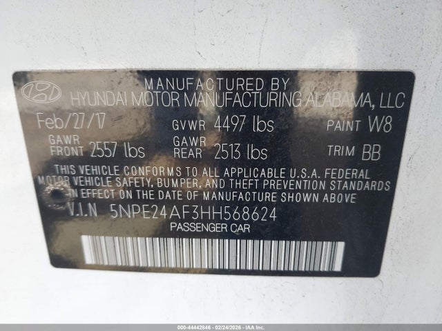 Hyundai SONATA SE 2017 5NPE24AF3HH568624 Image 9