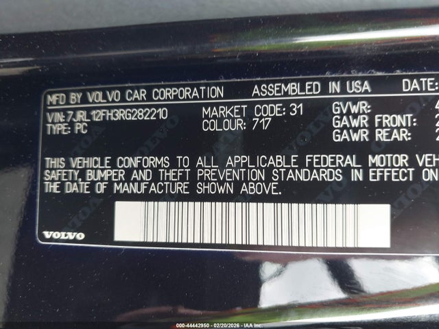 2024 VOLVO S60 7JRL12FH3RG282210 Photo 8