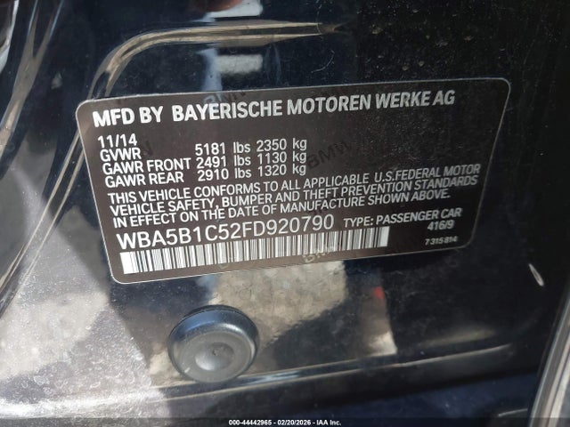 BMW 535i 2015 WBA5B1C52FD920790 Image 9