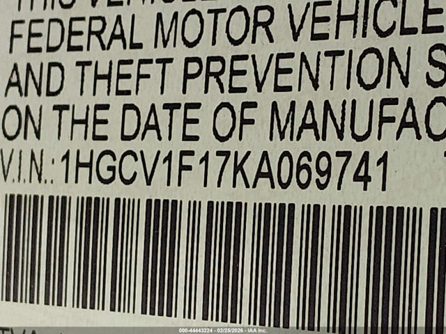 1HGCV1F17KA069741 Honda ACCORD LX