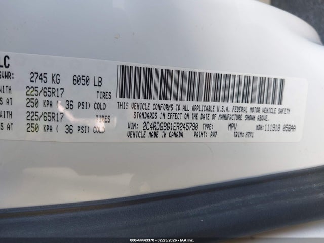2C4RDGBG1ER245790 Dodge Grand Caravan Se