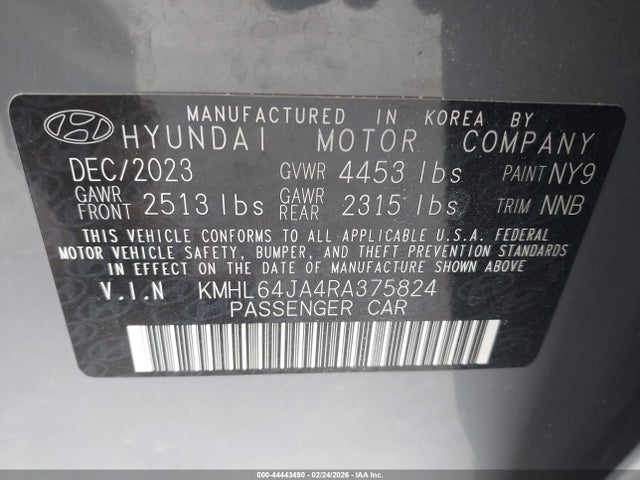 Aukcja sprzedaży 2024 Hyundai Sonata Sel, vin: KMHL64JA4RA375824, numer aukcji: 44443490