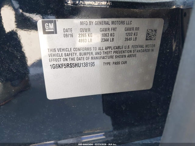 2017 CADILLAC CT6 1G6KF5RS5HU138195 Photo 8