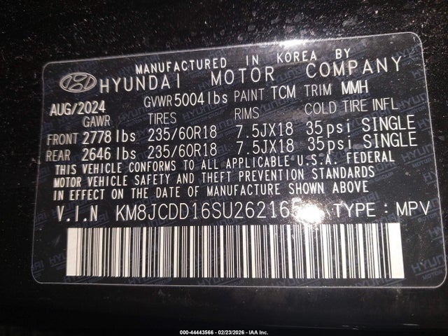 2025 HYUNDAI TUCSON HYBRID KM8JCDD16SU262165 Photo 8