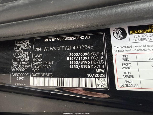 2023 MERCEDES-BENZ METRIS W1WV0FEY2P4332245 Photo 8