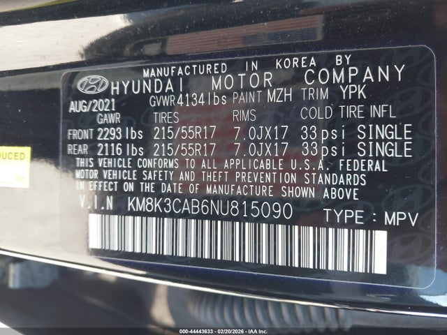 Hyundai Kona Sel 2022 KM8K3CAB6NU815090 Image 9