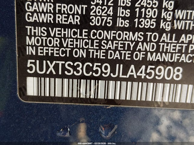 2018 BMW X3 5UXTS3C59JLA45908 Photo 8