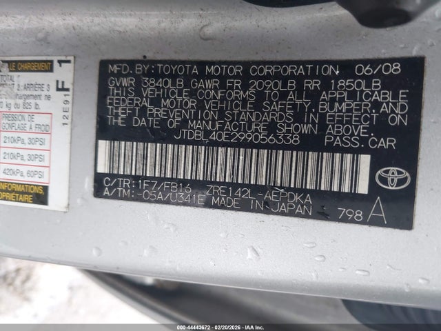 2009 TOYOTA COROLLA JTDBL40E299056338 Photo 8
