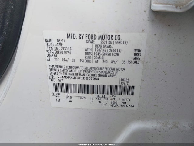 2014 FORD EDGE 2FMDK4JCXEBB07084 Photo 8