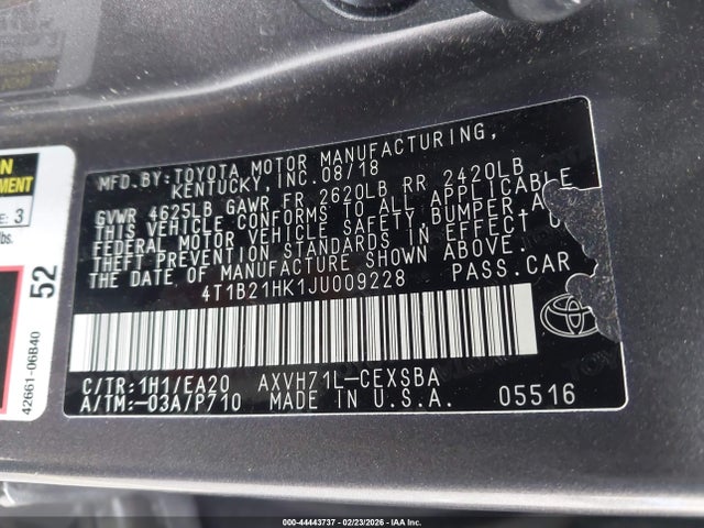 2018 TOYOTA CAMRY HYBRID 4T1B21HK1JU009228 Photo 8