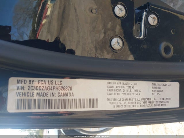2C3CDZAG4PH526370 Dodge Challenger Sxt