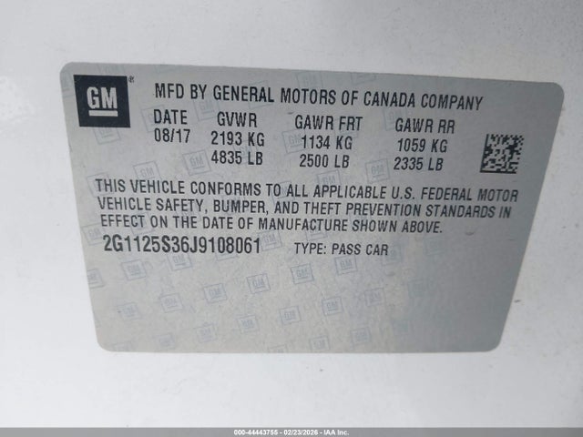 2G1125S36J9108061 Chevrolet IMPALA 2LZ