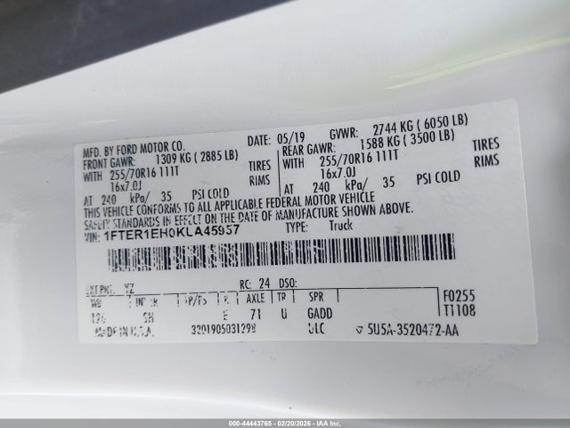 2019 FORD RANGER 1FTER1EH0KLA45957 Photo 8