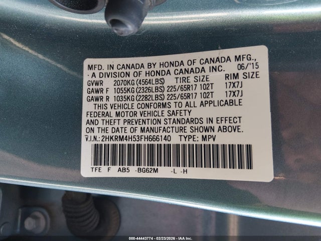 2015 HONDA CR-V 2HKRM4H53FH666140 Photo 8