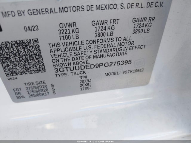 3GTUUDED9PG275395 GMC Sierra 1500 4wd Short Box Slt