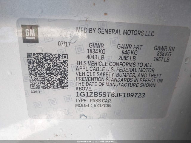 2018 CHEVROLET MALIBU 1G1ZB5ST6JF109723 Photo 8