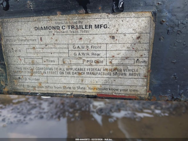Продаж на аукціоні авто 1994 Diamond C Trailer 12ft Utility, vin: 46UFU121XR1035041, номер лоту: 44443872