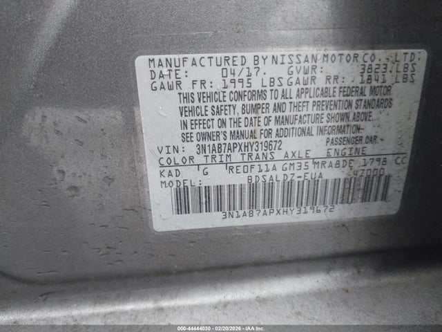 3N1AB7APXHY319672 Nissan SENTRA SV