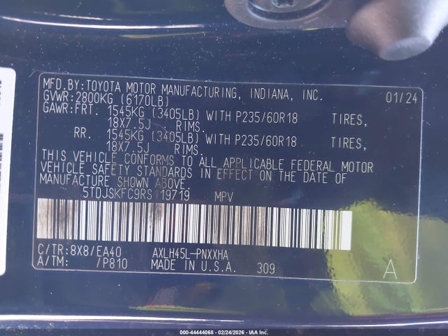 2024 TOYOTA SIENNA 5TDJSKFC9RS119719 Photo 8