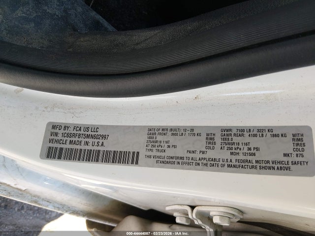 2021 RAM 1500 1C6SRFBT5MN602997 Photo 8