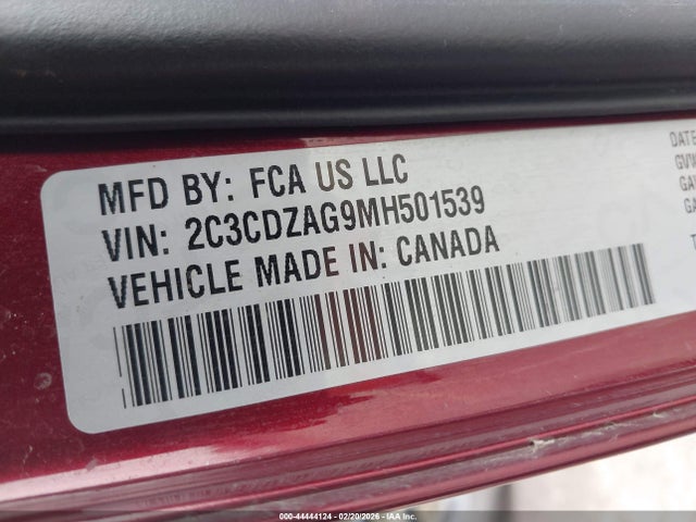 Dodge Challenger Sxt 2021 2C3CDZAG9MH501539 Image 9