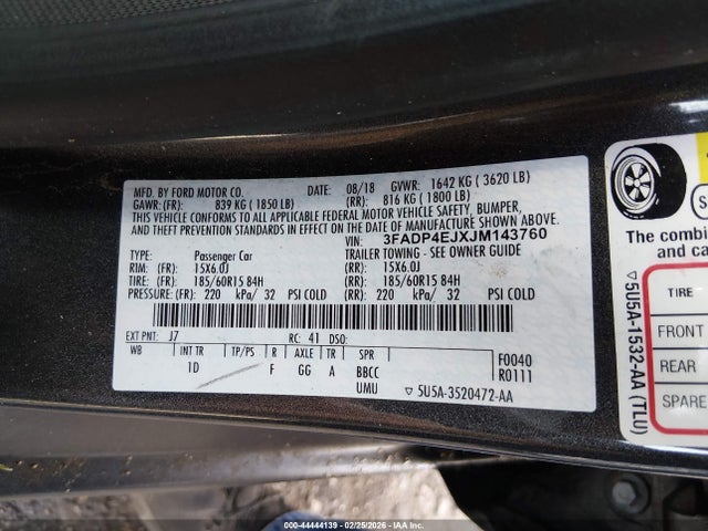 2018 FORD FIESTA 3FADP4EJXJM143760 Photo 8