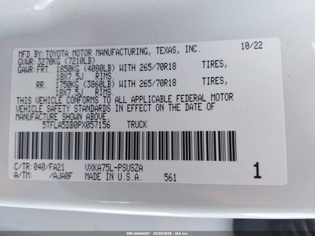 2023 TOYOTA TUNDRA 5TFLA5DB0PX057156 Photo 8