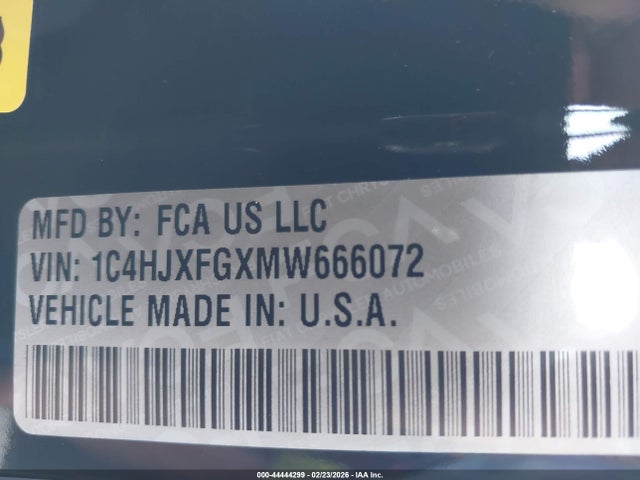 1C4HJXFGXMW666072 Jeep Wrangler Unlimited Rubicon 4x4