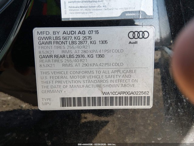 2016 AUDI SQ5 WA1CCAFP0GA022562 Photo 8