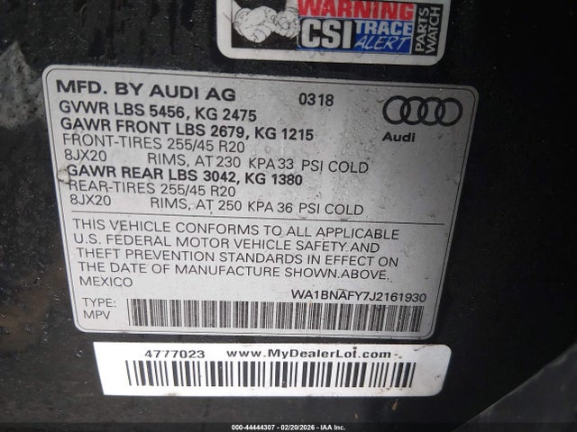 2018 AUDI Q5 WA1BNAFY7J2161930 Photo 8