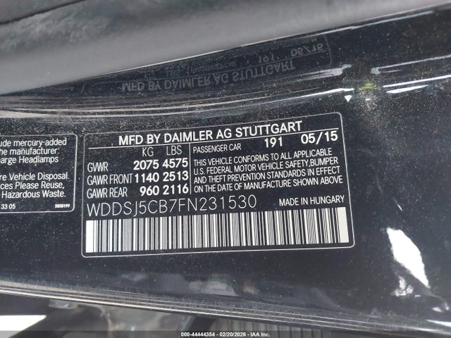 WDDSJ5CB7FN231530 Mercedes-Benz Cla 45 Amg 4matic