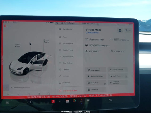 Aukcja sprzedaży 2022 Tesla Model 3 Rear-wheel Drive, vin: 5YJ3E1EA1NF347125, numer aukcji: 44444356