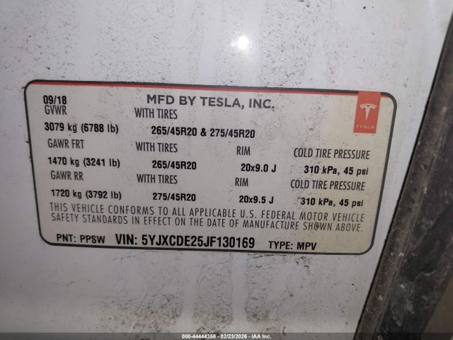 2018 TESLA MODEL X 5YJXCDE25JF130169 Photo 8