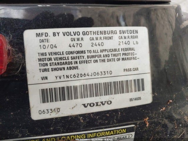 2004 VOLVO C70 YV1NC62D64J063310 Photo 8