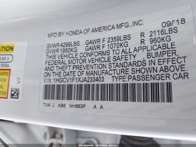 1HGCV1F1XJA233403 Honda ACCORD LX