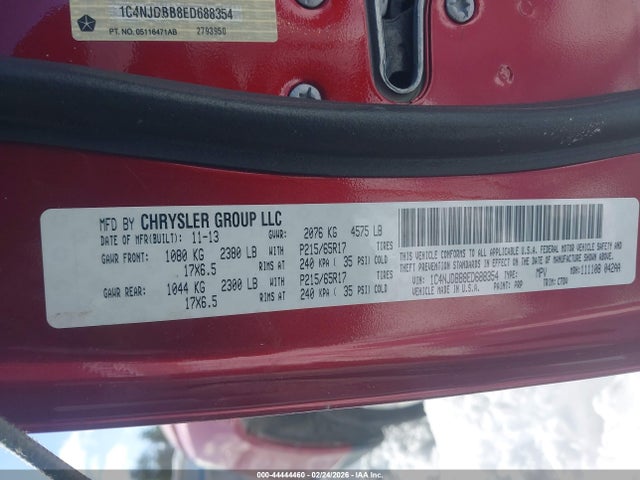 1C4NJDBB8ED688354 Jeep Compass Sport