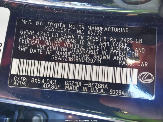 2022 LEXUS ES 350 58ADZ1B18NU129711 Photo 8