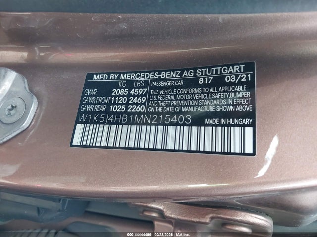 2021 MERCEDES-BENZ CLA 250 W1K5J4HB1MN215403 Photo 8