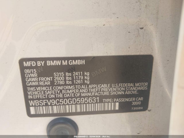 2016 BMW M5 WBSFV9C50GD595631 Photo 8