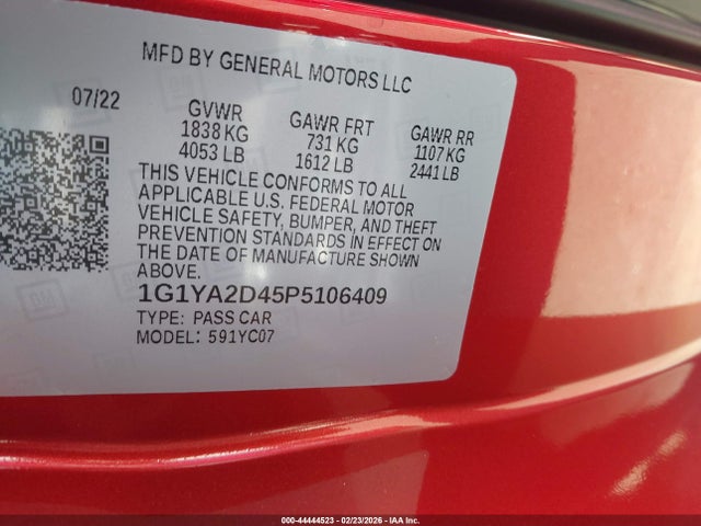 2023 CHEVROLET CORVETTE STINGRAY 1G1YA2D45P5106409 Photo 8